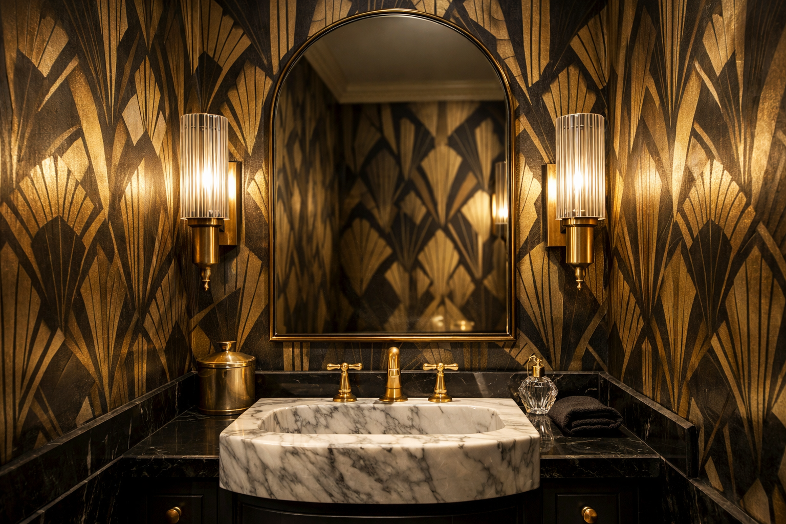 Art Deco Powder Room Ideas For A Small Space With Drama