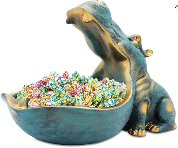 Blue Hippo Sculpture Bowl
