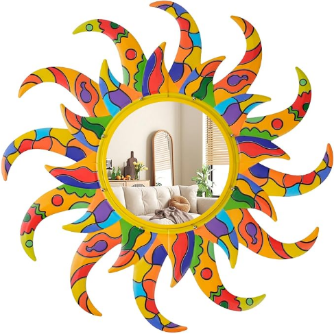Colorful Sunburst Wall Mirror
