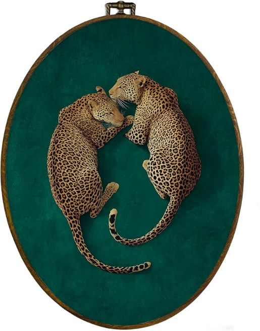 Emerald Cheetah Oval Wall Art