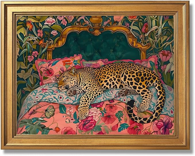 Sleeping Leopard Framed Wall Art
