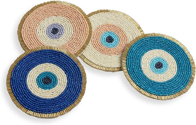 Beaded Evil-Eye Coasters