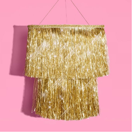 Gold Fringe Chandelier Accent