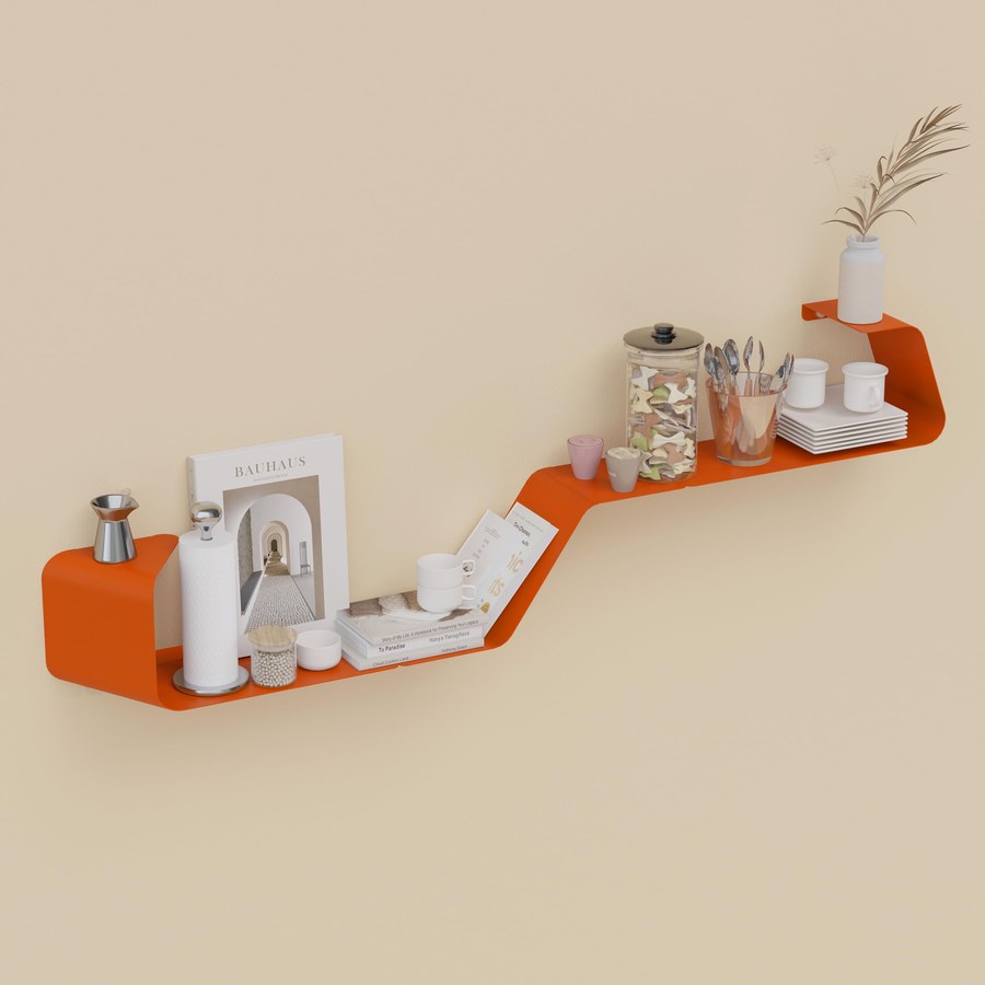 The Orange Floating Shelves