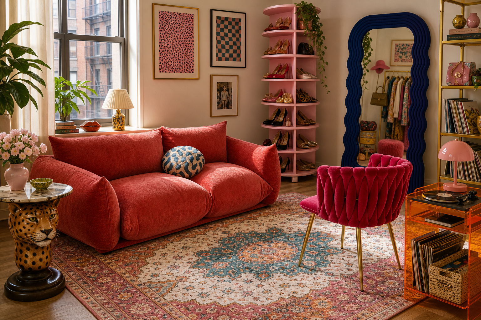A Maximalist Dressing Lounge Built From Seven Wild Finds