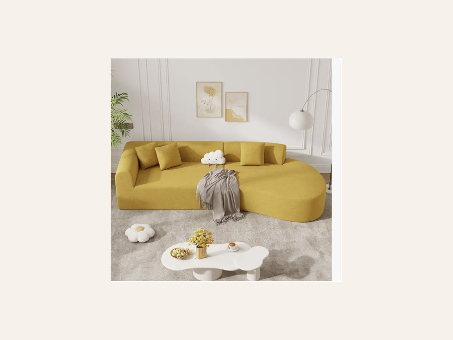 Mustard curved modular sofa product image